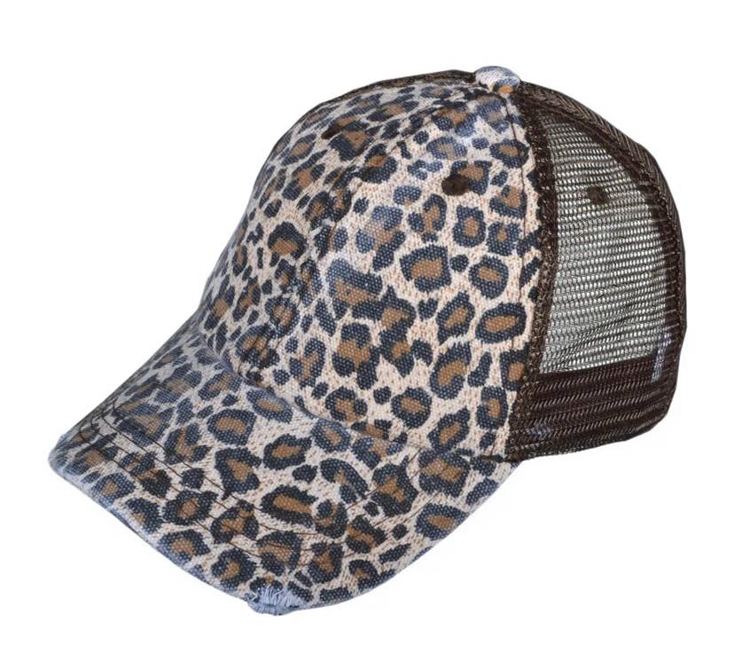 Trump I'm Voting Felon 2024 Leather Patch Hat: Black leopard