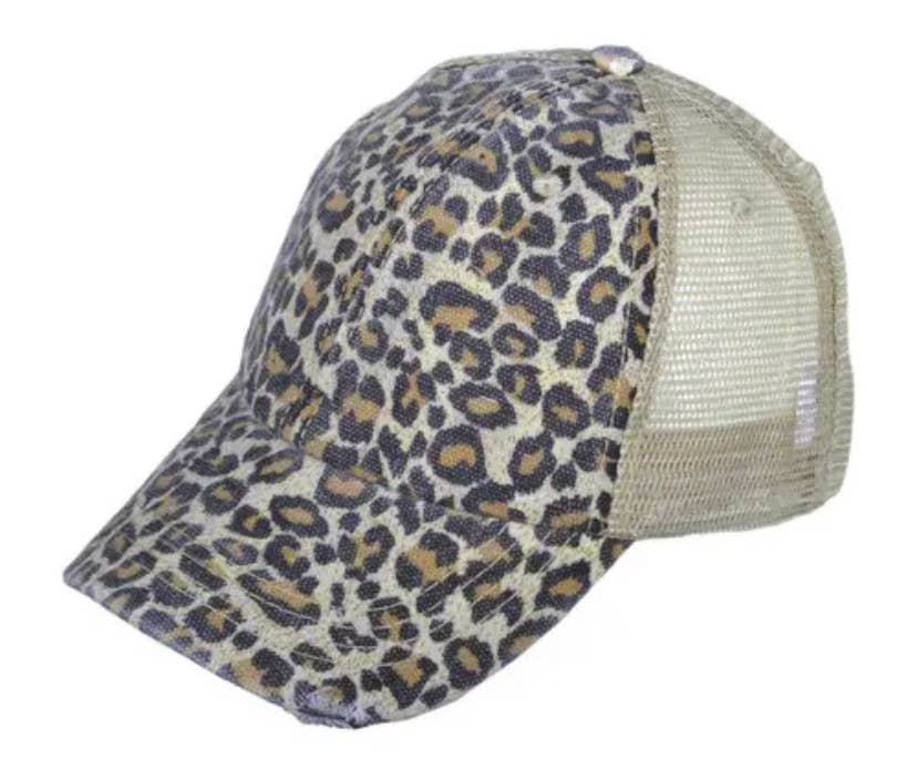 Trump I'm Voting Felon 2024 Leather Patch Hat: Black leopard