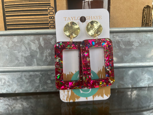 Jewelry earrings Taylor Shae Unicorn Rectangle