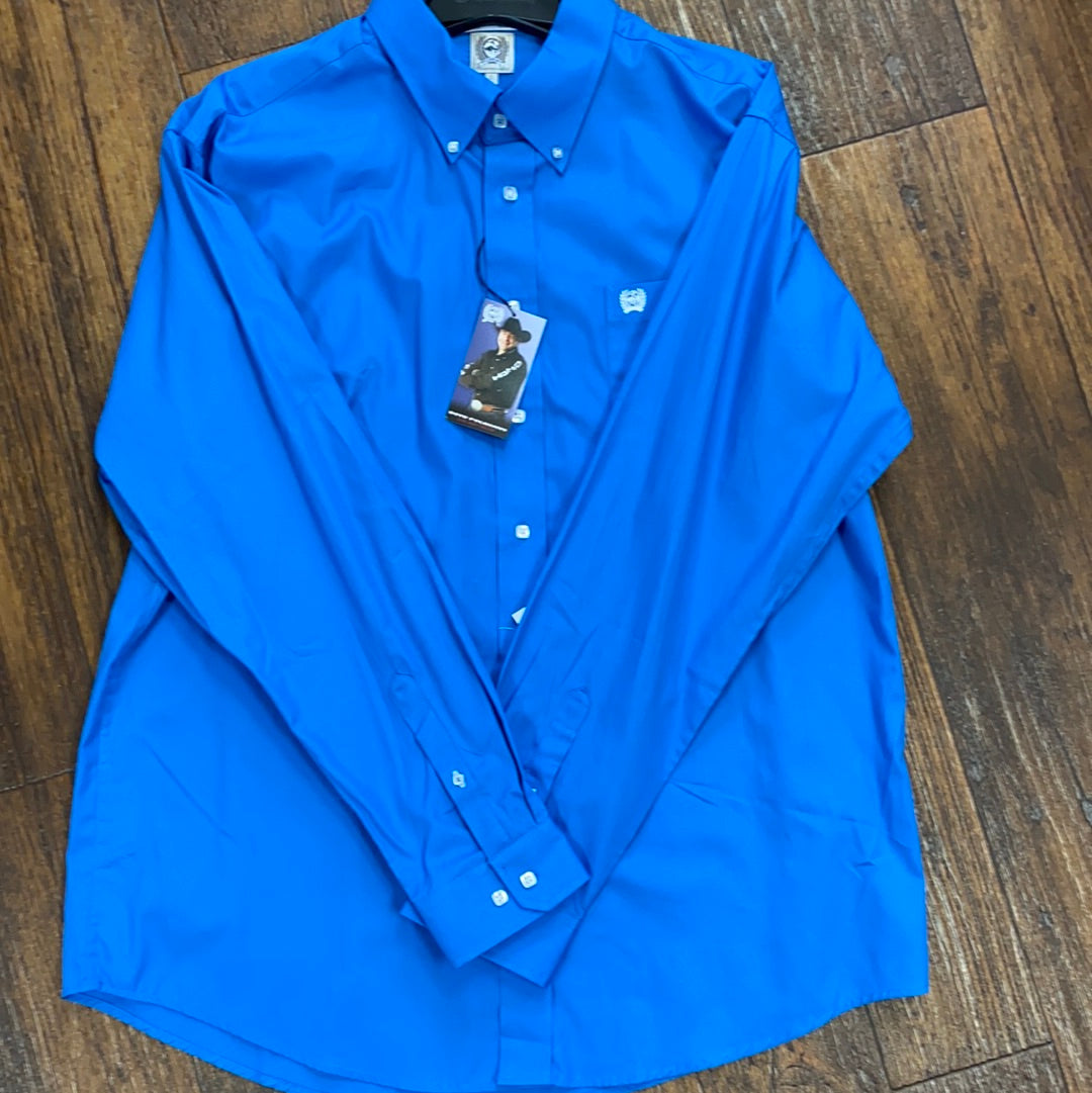 Mens shirt Cinch Royal blue LS button up