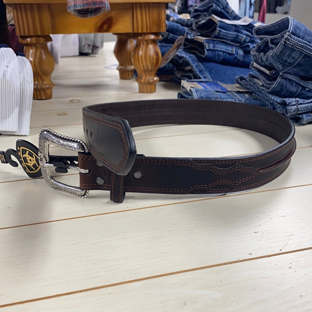 Mens belt Ariat double stitch pinched#A1019444
