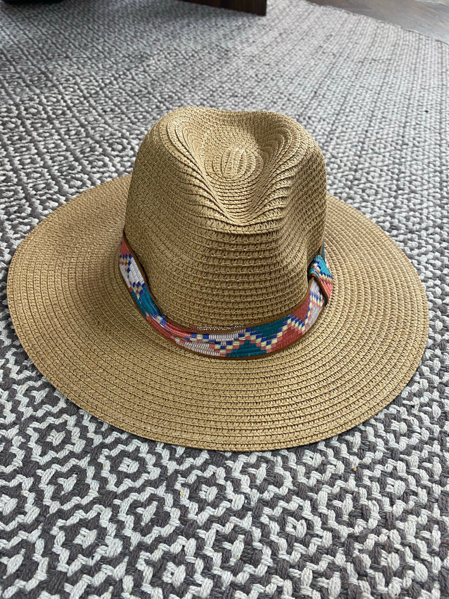 Womens hat Outdoor Spring Straw Beach Hat (darker color)